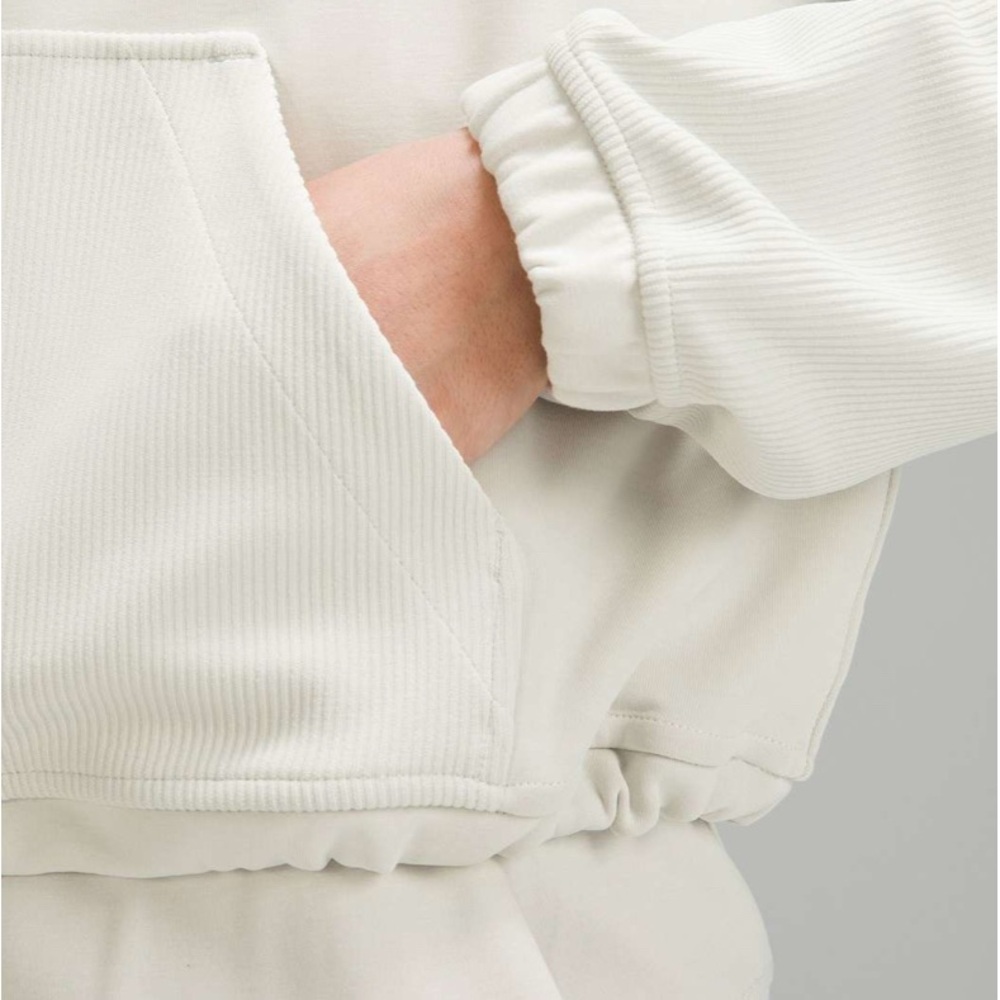 Lululemon Brushed Softstreme Ribbed Half Zip and High Rise Short 4” Bone Set - Picture 6 of 16